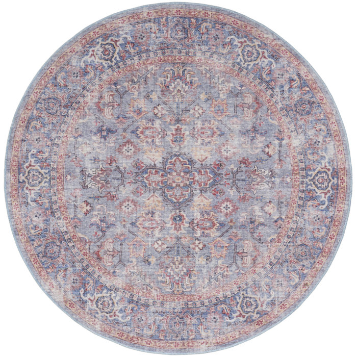 Nicole Curtis Machine Washable Oriental Blue/Red Area Rug & Reviews